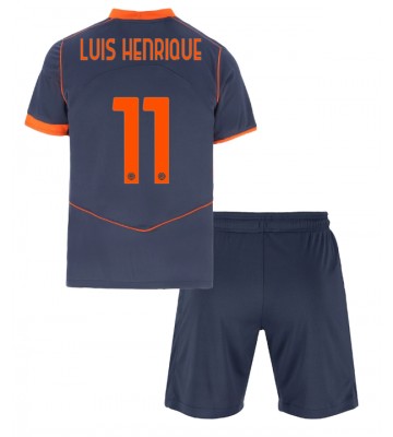 Inter Milan Luis Henrique #11 Tredjetrøje Børn 2025-26 Kortærmet (+ Korte bukser)